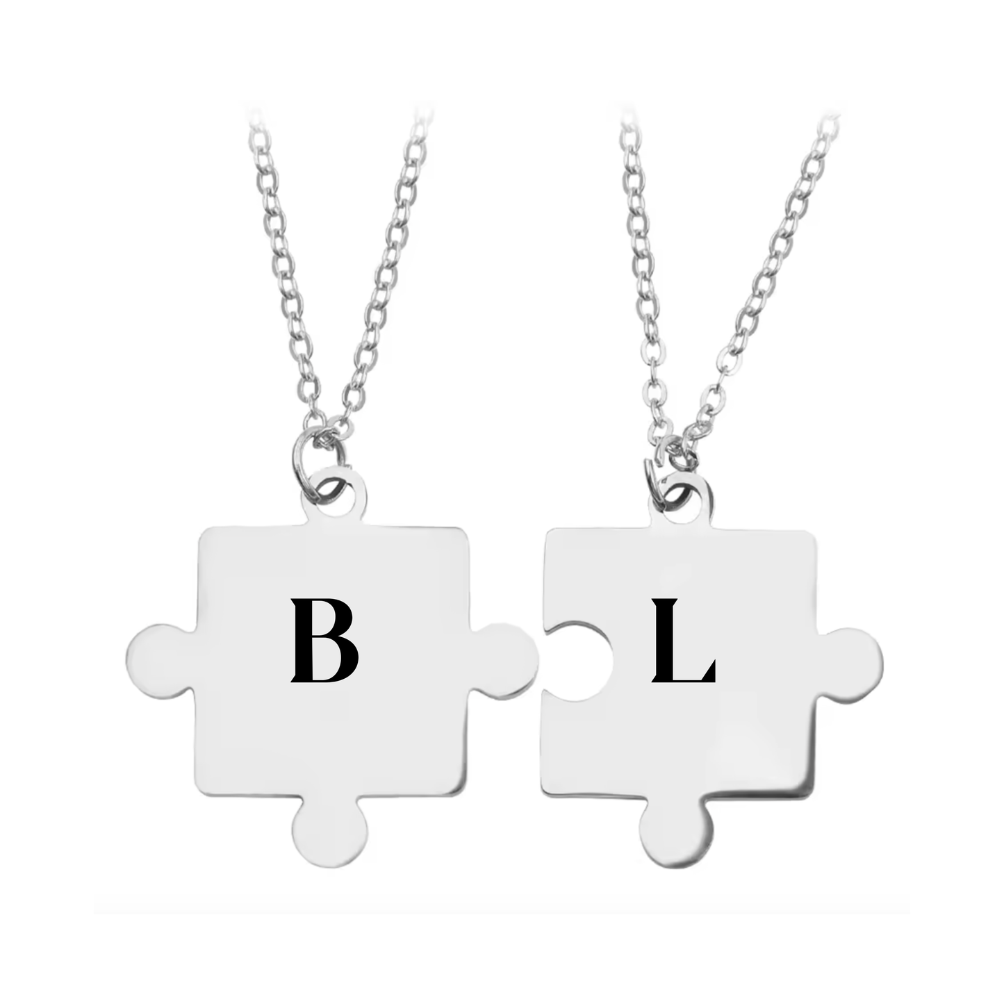 Collares grabados puzzle silver