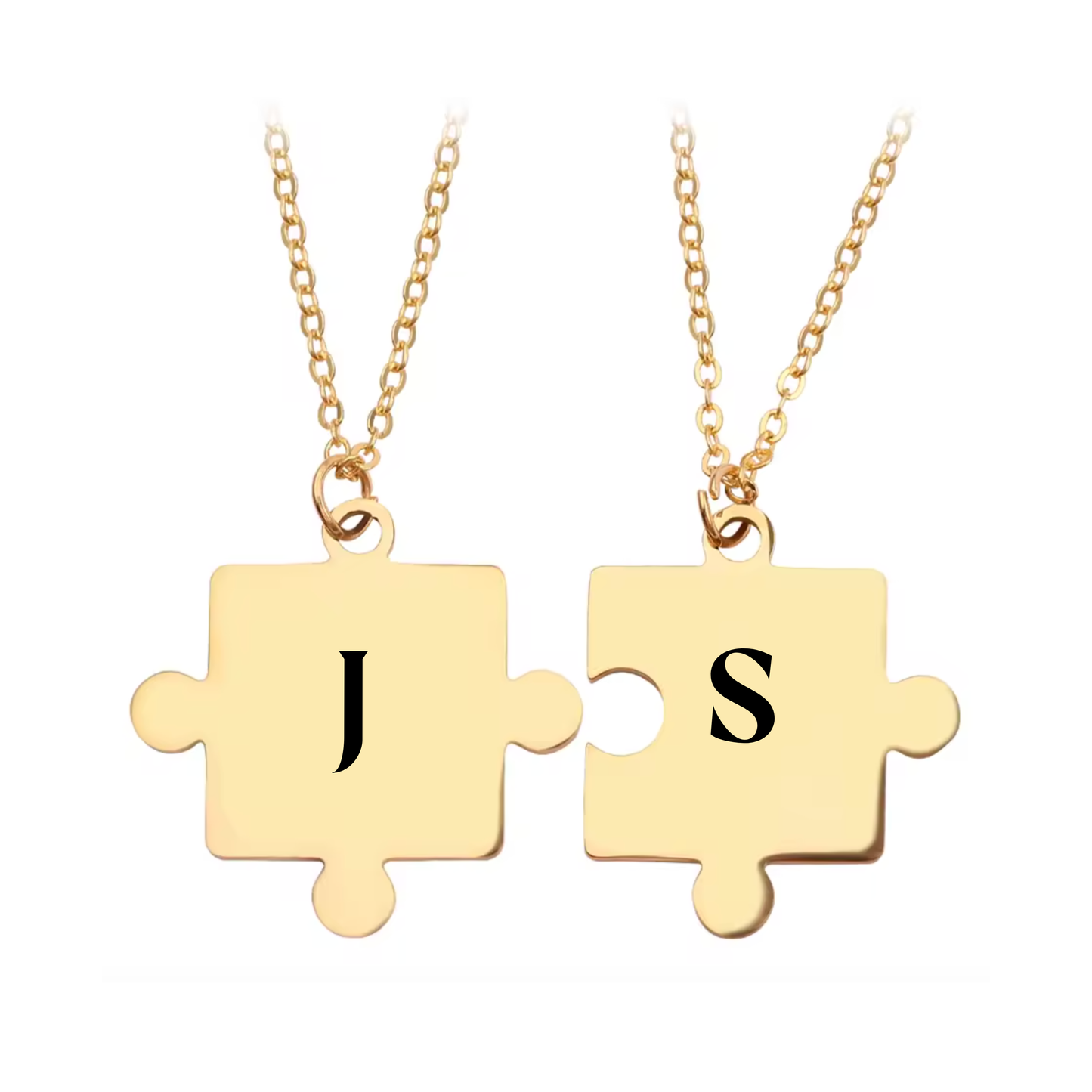 Collares grabados puzzle gold