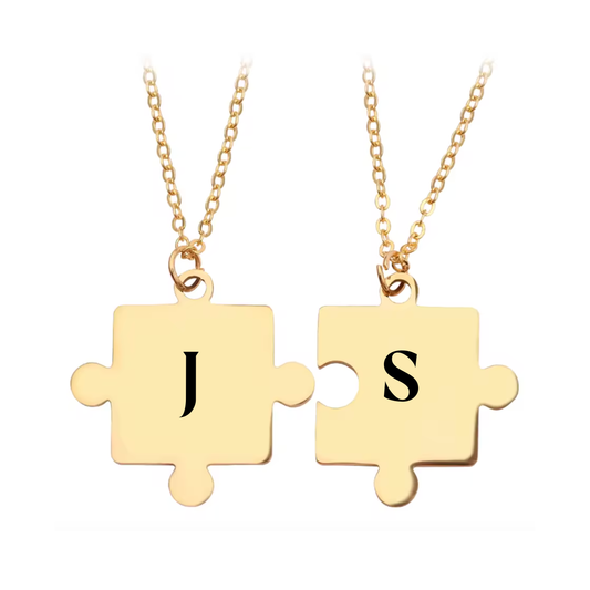 Collares grabados puzzle gold
