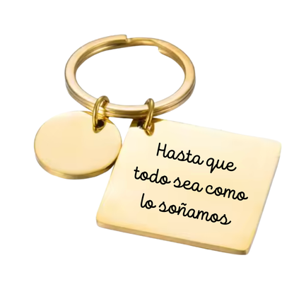 Llavero calendario dorado