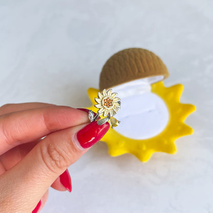 Anillo girasol con caja